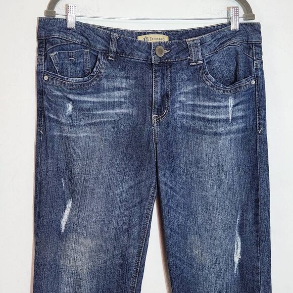 Democracy Distressed Capri Jeans with Embellished Pockets Size 14 - Picture 2 of 9